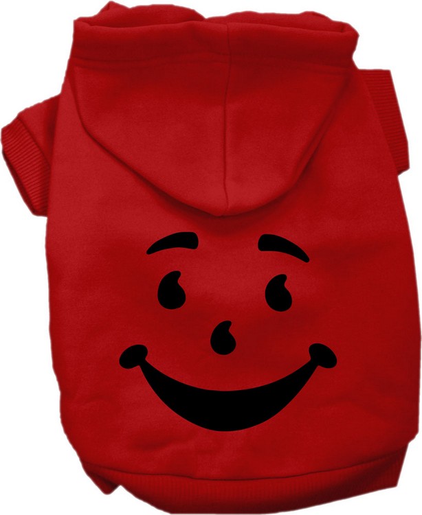 Happy Drink Man Costume Screen Print Dog Hoodie Red Size 4X